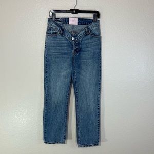 Revice Womens Up All Night Jeans Size 25 V Cut Straight Leg Denim Light Wash